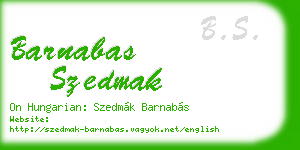 barnabas szedmak business card